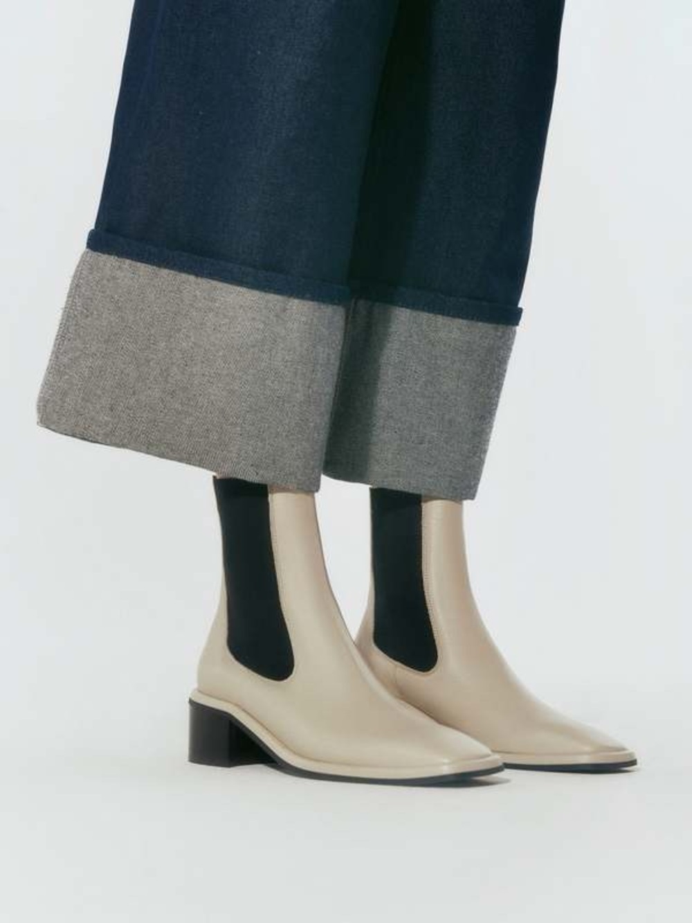Maguire Morella Heeled Chelsea Boots Beige Black Sz 41 Handmade In Spain 10.5/11 - Picture 2 of 12